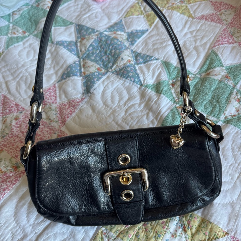 SOLD Vintage Juicy Couture Black Leather Shoulder Bag